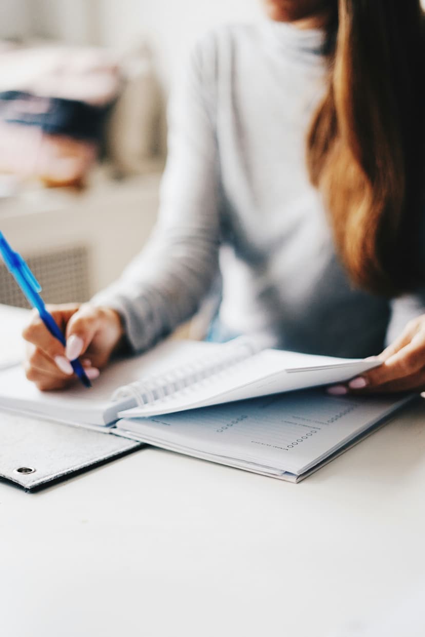 Writing in a paper planner